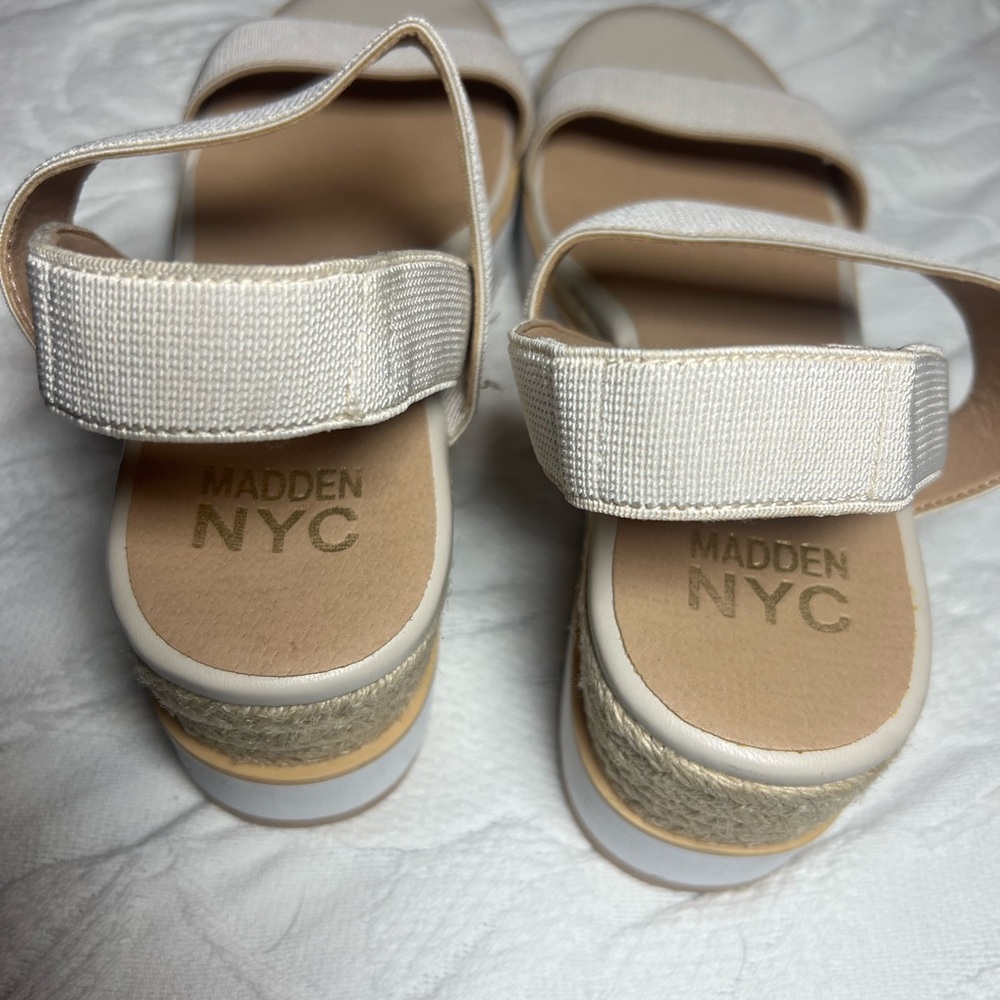 Steve Madden NYC Platform Sandals Cream Espadrille Size 10 - Picture 8 of 8